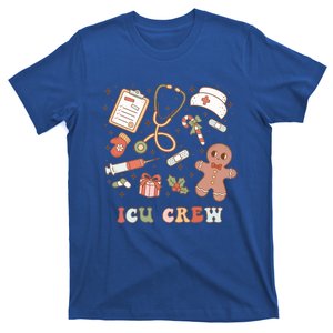 Retro Icu Crew Christmas Nurse Intensive Critical Unit Xmas Great Gift T-Shirt