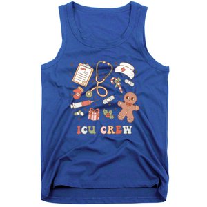 Retro Icu Crew Christmas Nurse Intensive Critical Unit Xmas Great Gift Tank Top