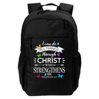 Religious I Can Do All Things Through Christ Butterfly Art Backpack