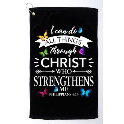 Religious I Can Do All Things Through Christ Butterfly Art Golf Towel