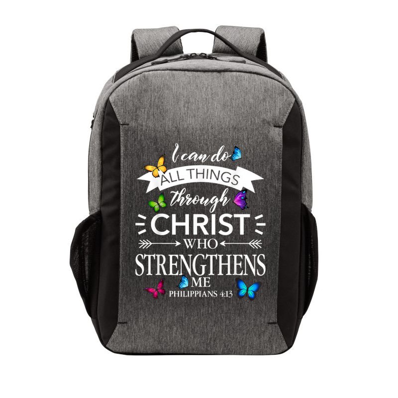 Religious I Can Do All Things Through Christ Butterfly Art Vector Backpack