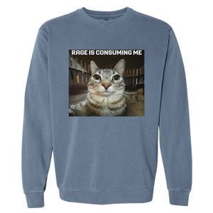 Rage Is Consuming Me Cat Garment-Dyed Sweatshirt