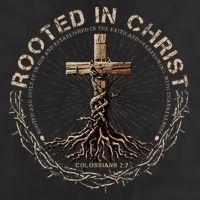 Rooted In Chris, Jesus S, Christian Cross 7 Panel Mesh Trucker Snapback Hat