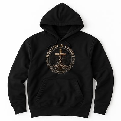 Rooted In Chris, Jesus S, Christian Cross Hoodie
