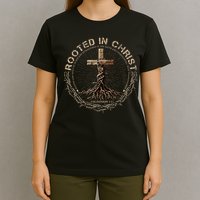 Rooted In Chris, Jesus S, Christian Cross T-Shirt