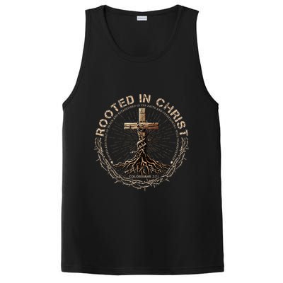 Rooted In Chris, Jesus S, Christian Cross PosiCharge Competitor Tank