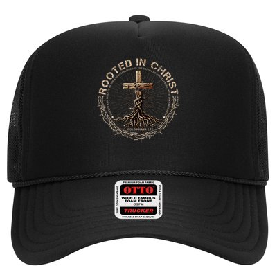 Rooted In Chris, Jesus S, Christian Cross Trucker Hat