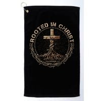 Rooted In Chris, Jesus S, Christian Cross Golf Towel