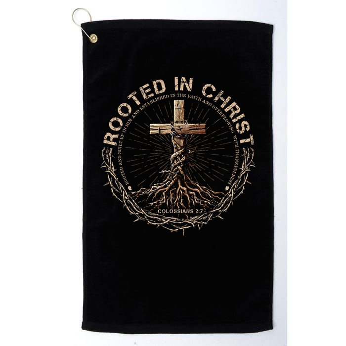 Rooted In Chris, Jesus S, Christian Cross Golf Towel
