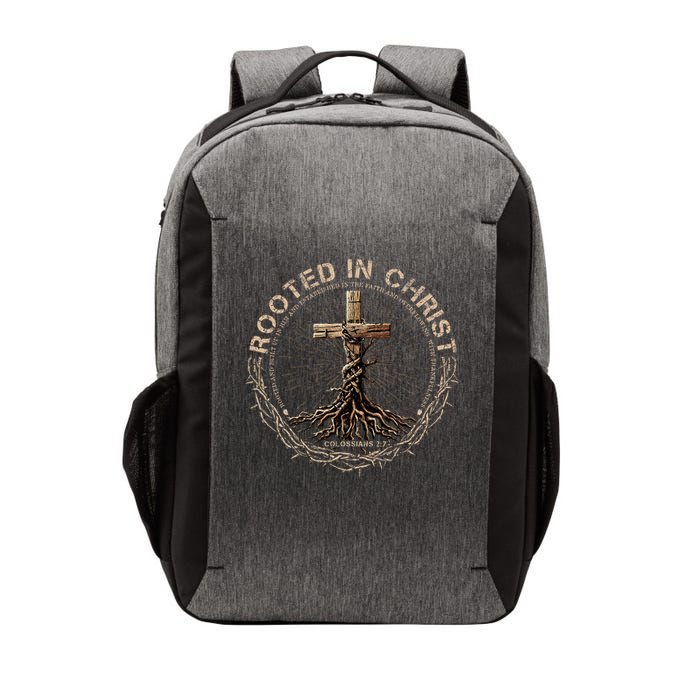 Rooted In Chris, Jesus S, Christian Cross Vector Backpack
