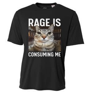 Rage Is Consuming Me Funny Cat Meme Cooling Performance Crew T-Shirt