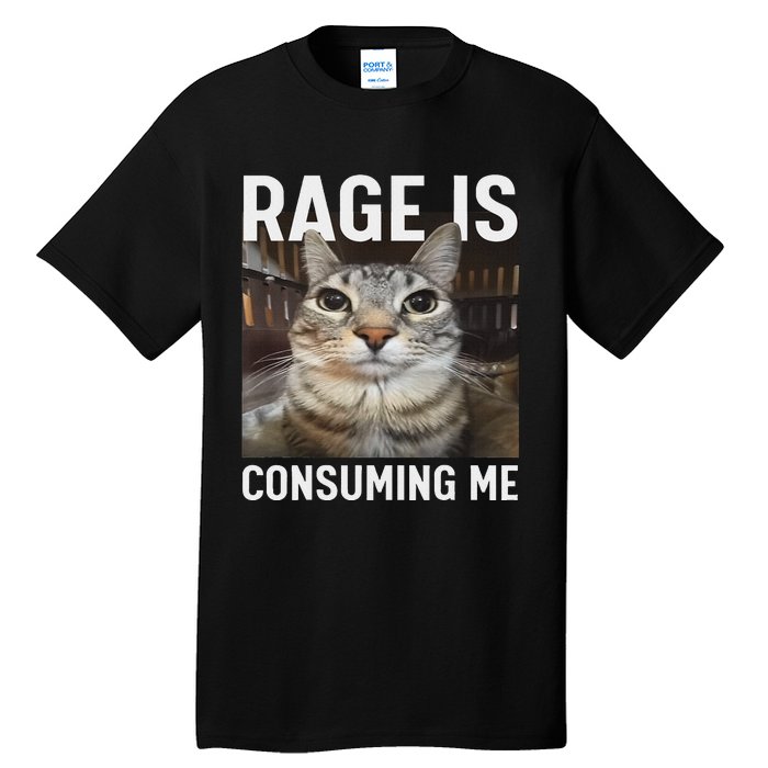 Rage Is Consuming Me Funny Cat Meme Tall T-Shirt