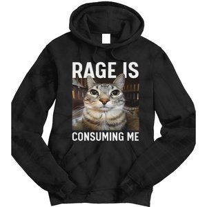 Rage Is Consuming Me Funny Cat Meme Tie Dye Hoodie