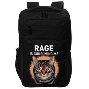 Rage Is Consuming Me Silly Staring Cat Meme Impact Tech Backpack