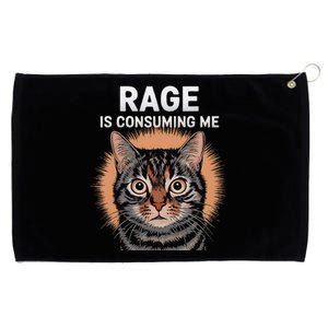 Rage Is Consuming Me Silly Staring Cat Meme Grommeted Golf Towel