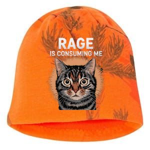 Rage Is Consuming Me Silly Staring Cat Meme Kati - Camo Knit Beanie