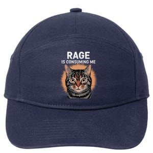 Rage Is Consuming Me Silly Staring Cat Meme 7-Panel Snapback Hat