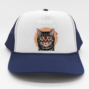 Rage Is Consuming Me Silly Staring Cat Meme Trucker Hat