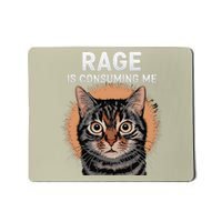 Rage Is Consuming Me Silly Staring Cat Meme Mousepad