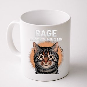 Rage Is Consuming Me Silly Staring Cat Meme Coffee Mug