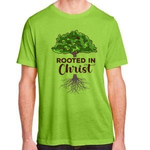 Rooted In Christ Theology Jesus Christ Christian Faith Adult ChromaSoft Performance T-Shirt