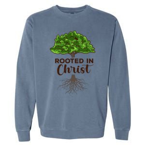 Rooted In Christ Theology Jesus Christ Christian Faith Garment-Dyed Sweatshirt