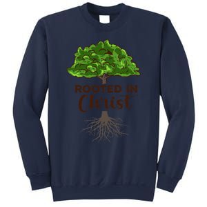 Rooted In Christ Theology Jesus Christ Christian Faith Sweatshirt