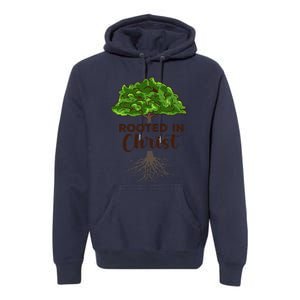 Rooted In Christ Theology Jesus Christ Christian Faith Premium Hoodie