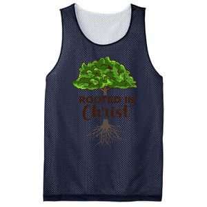 Rooted In Christ Theology Jesus Christ Christian Faith Mesh Reversible Basketball Jersey Tank