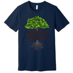 Rooted In Christ Theology Jesus Christ Christian Faith Premium T-Shirt