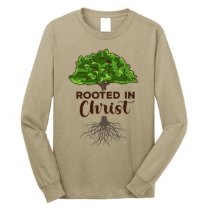 Rooted In Christ Theology Jesus Christ Christian Faith Long Sleeve Shirt