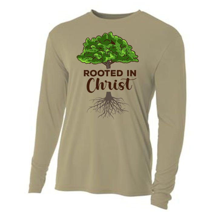 Rooted In Christ Theology Jesus Christ Christian Faith Cooling Performance Long Sleeve Crew