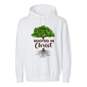 Rooted In Christ Theology Jesus Christ Christian Faith Garment-Dyed Fleece Hoodie