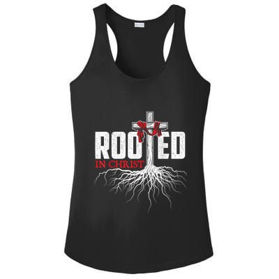 Rooted In Christ Christian Faith Religious Jesus Christ Ladies PosiCharge Competitor Racerback Tank
