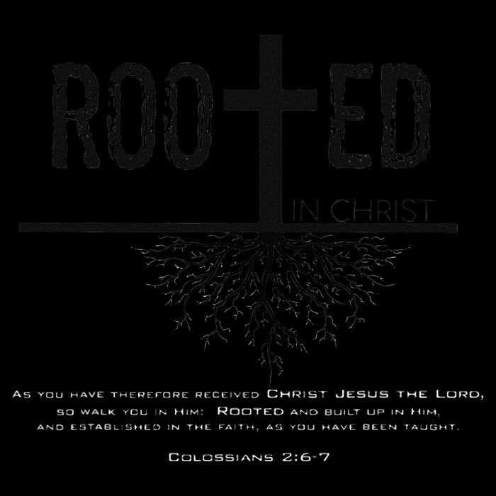 Rooted In Christ Drawstring Bag