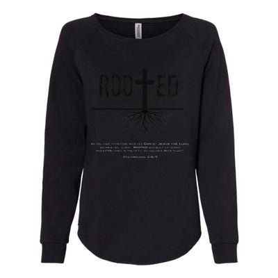 Rooted In Christ Womens California Wash Sweatshirt