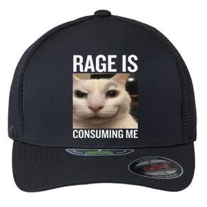 Rage Is Consuming Me Funny Cat Meme Flexfit Unipanel Trucker Cap