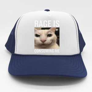 Rage Is Consuming Me Funny Cat Meme Trucker Hat