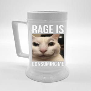 Rage Is Consuming Me Funny Cat Meme Beer Stein