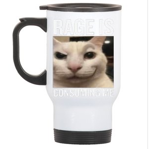 Rage Is Consuming Me Funny Cat Meme Stainless Steel Travel Mug