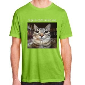 Rage Is Consuming Me Silly Staring Cat Meme Gift Adult ChromaSoft Performance T-Shirt