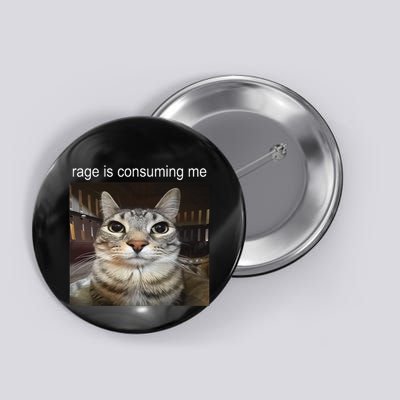 Rage Is Consuming Me Silly Staring Cat Meme Gift Button