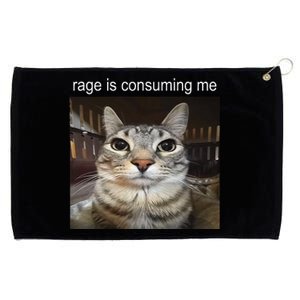 Rage Is Consuming Me Silly Staring Cat Meme Gift Grommeted Golf Towel