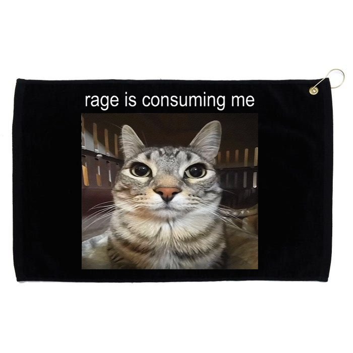 Rage Is Consuming Me Silly Staring Cat Meme Gift Grommeted Golf Towel