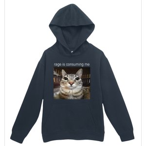 Rage Is Consuming Me Silly Staring Cat Meme Gift Urban Pullover Hoodie