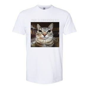 Rage Is Consuming Me Silly Staring Cat Meme Gift Softstyle CVC T-Shirt