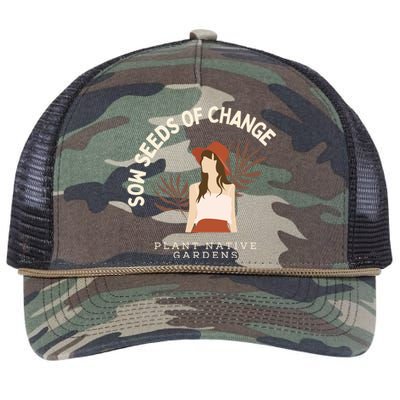 Rooted In Change: National Gardening Day Edition Gift Retro Rope Trucker Hat Cap