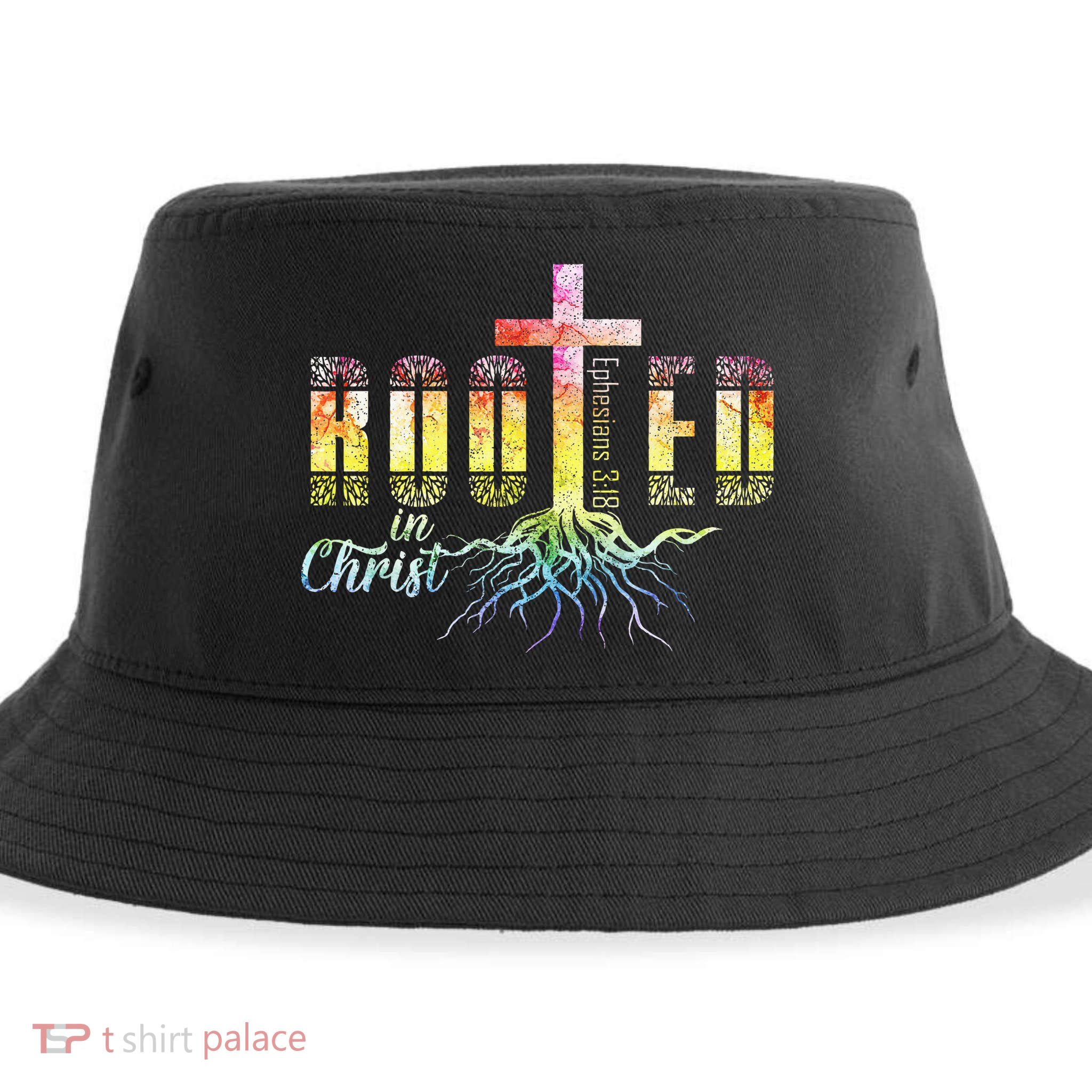 Rooted In Christ Christian Religious Christian Sustainable Bucket Hat