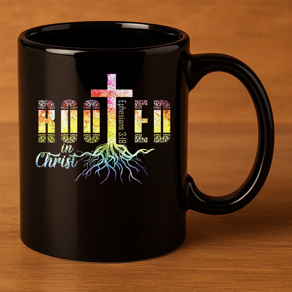 Rooted In Christ Christian Religious Christian 11oz C Handle Ceramic Mug