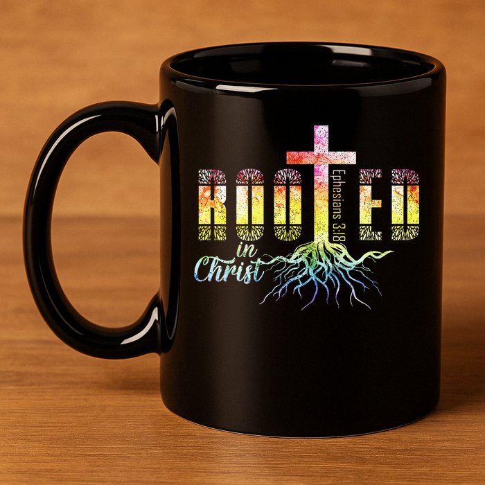 Rooted In Christ Christian Religious Christian 11oz C Handle Ceramic Mug